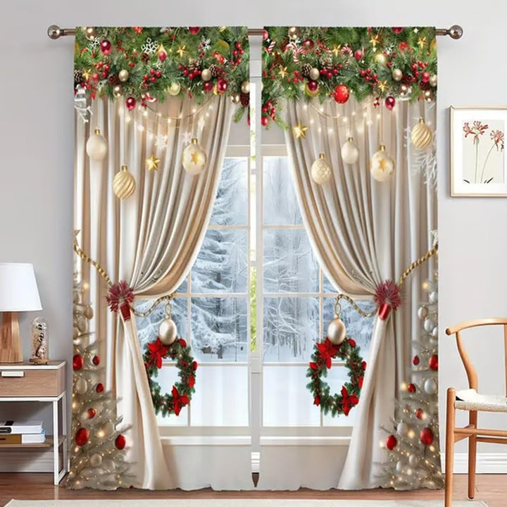 MerryDrape - Juego de Cortinas Navideñas