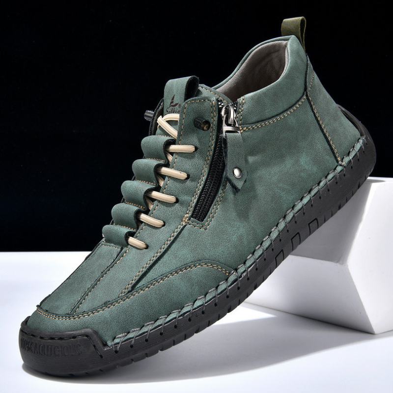 Yuval - Zapatillas De Cuero Con Cremallera Lateral