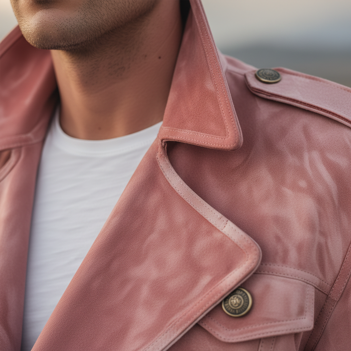 Momonosuke - Chaqueta Clásica Retro de Estilo Western Con Solapas y Doble Botonadura en Ante