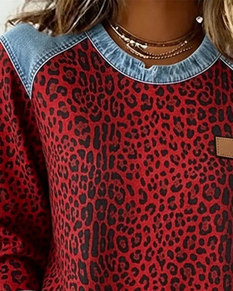 Krassimira - Top De Manga Larga Con Estampado De Leopardo