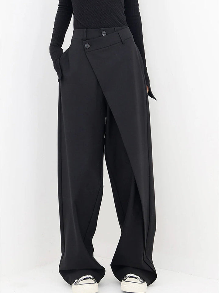 Nela - Pantalones De Corte Asimétrico De Cintura Alta