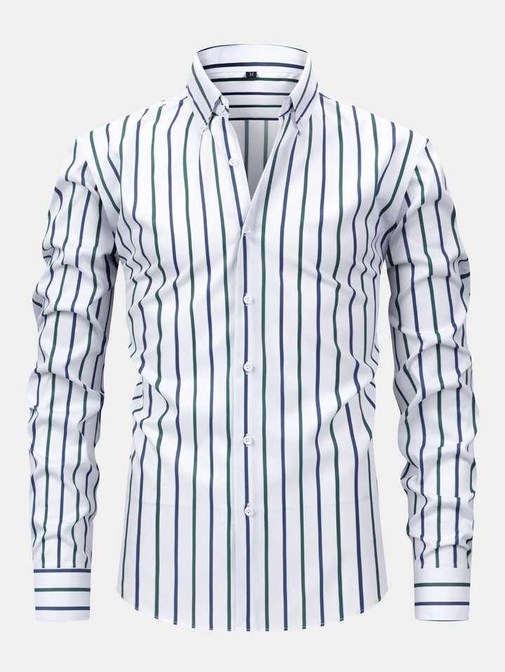 Connor - Camisa De Manga Larga a Rayas Con Botones