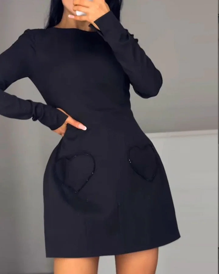Jazira - Vestido de Manga Larga con Cordón en la Cintura