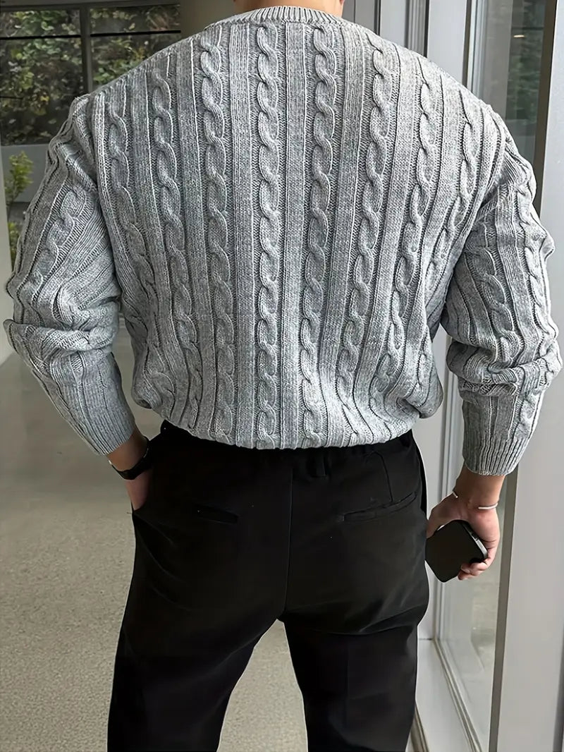 Mergim - Jersey De Manga Larga De Punto Informal