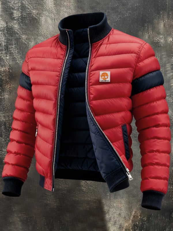 Manpreet - Chaqueta Acolchada Retro Con Cremallera