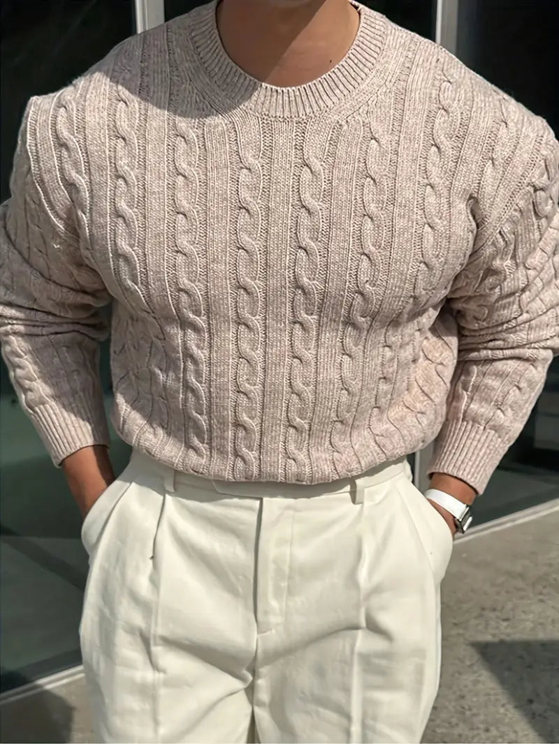 Mergim - Jersey De Manga Larga De Punto Informal