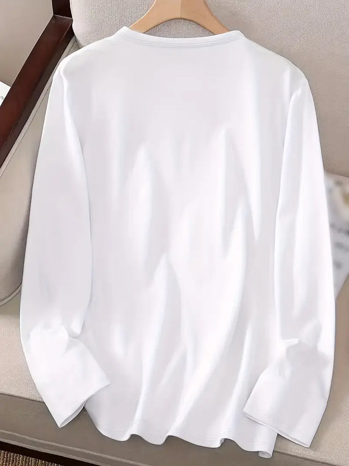 Odalina - Camiseta Informal Con Estampado Sonriente Guiño