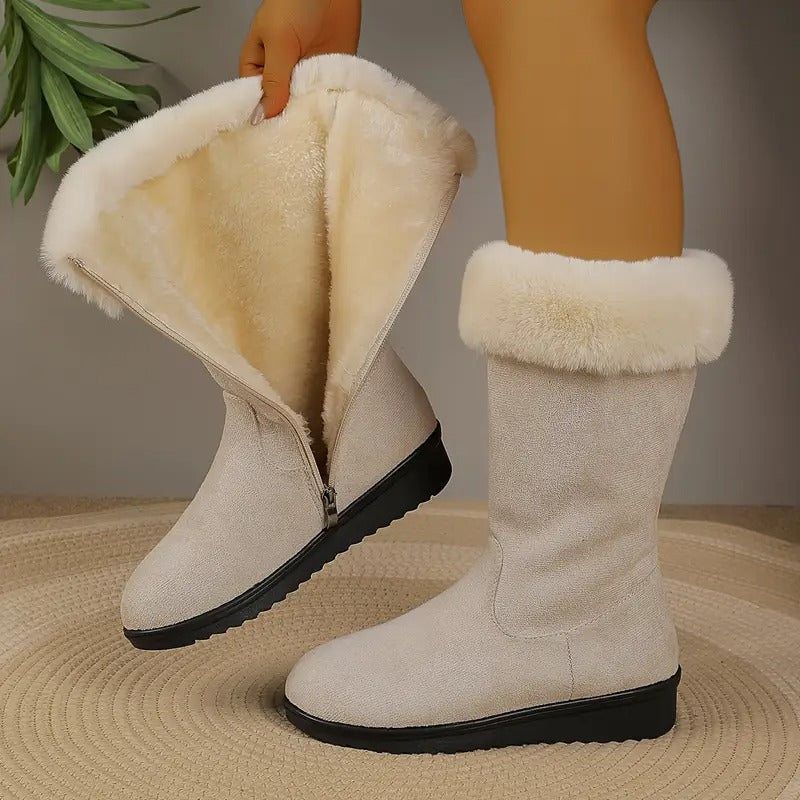 Margaery - Elegante Bota a Media Pierna Con Cremallera Lateral