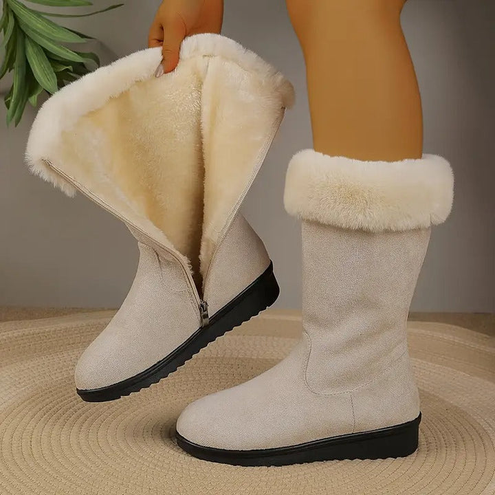 Margaery - Elegante Bota a Media Pierna Con Cremallera Lateral
