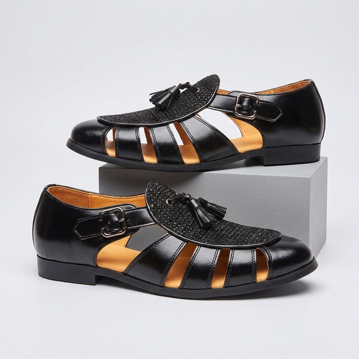 Andarson - Sandalias de Piel Con Borlas y Puntera Cerrada