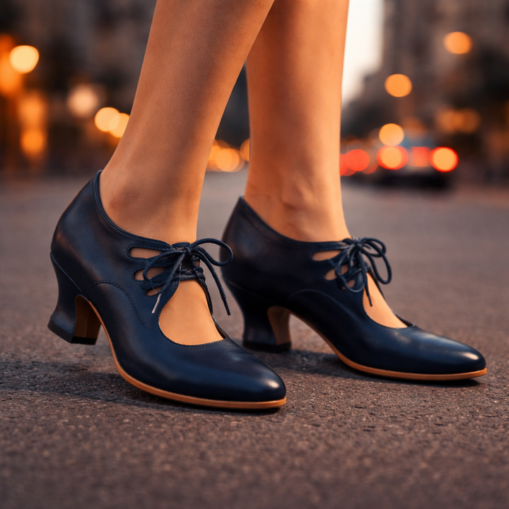 Anasty - Zapatos de Tacón Medio Con Cordones