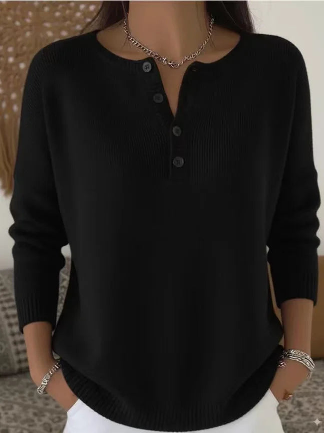 Nenneke - Elegante Jersey De Manga Larga Con Botones