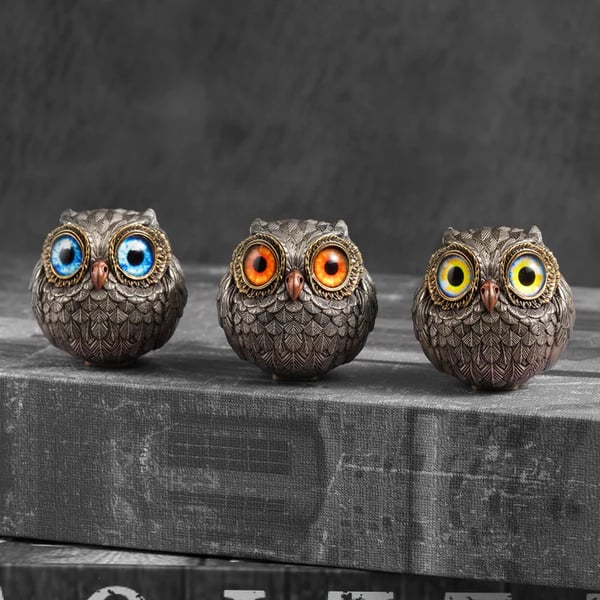LuckyOwl - Búho De la Suerte De Bronce Guardián - El Sabio Vigilante Del Fieltro
