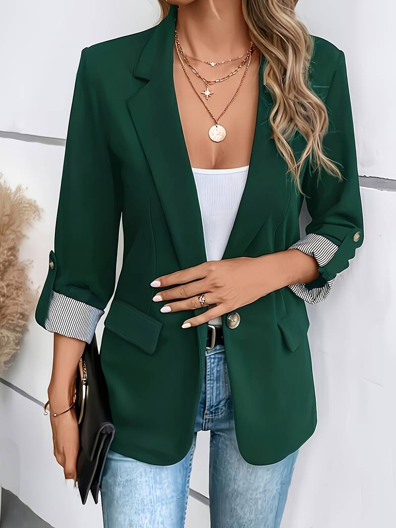 Galiah - Elegante Blazer Cruzado Con Cuello Con Solapa