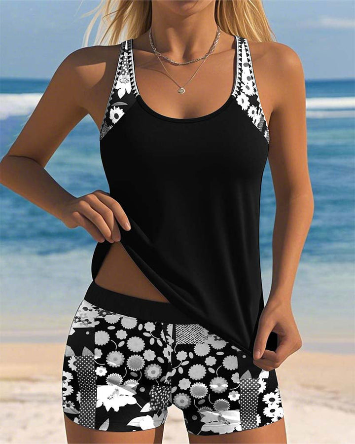 Maritta - Bañador Estampado De Lino