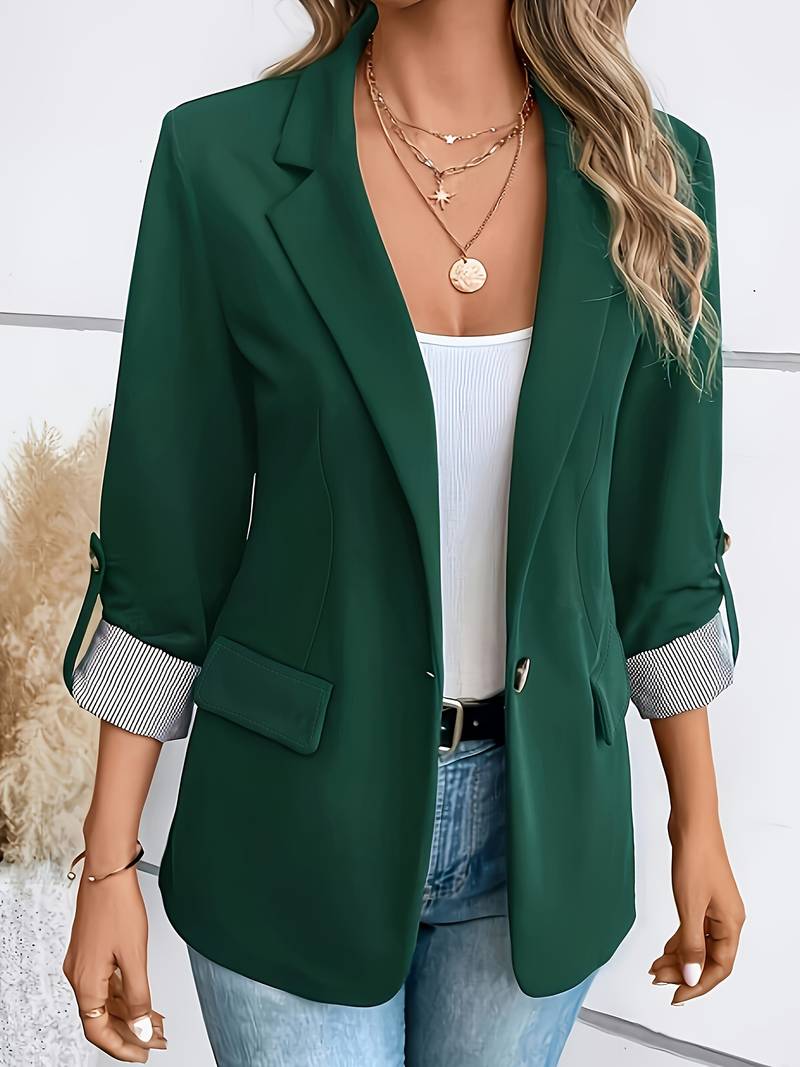 Galiah - Elegante Blazer Cruzado Con Cuello Con Solapa