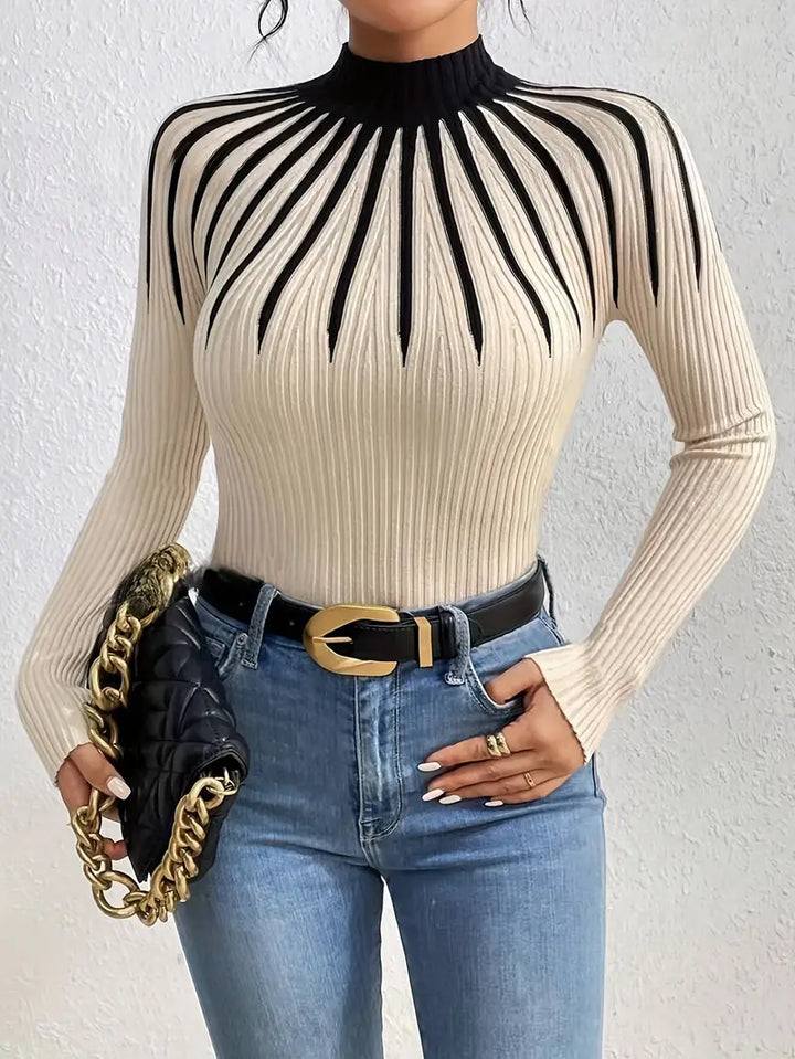 Maider - Elegante Jersey De Manga Larga Con Cuello Alto