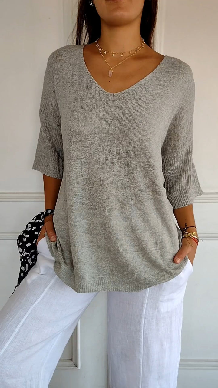 Rosel - Top De Punto Liso Con Cuello En V