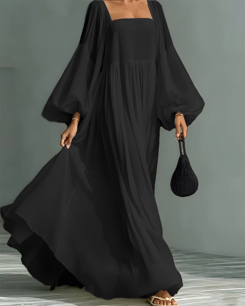 Nunila - Vestido Largo De Estilo «Hada» Con Escote Cuadrado