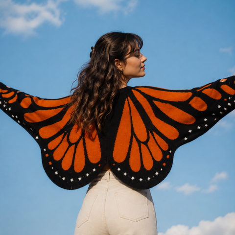 Zoliana - Cárdigan De Punto Con Estampado De Alas De Mariposa Monarca