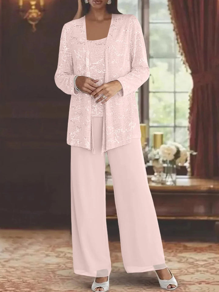 Gimena - Conjunto De Pantalón Y Cárdigan Con Purpurina