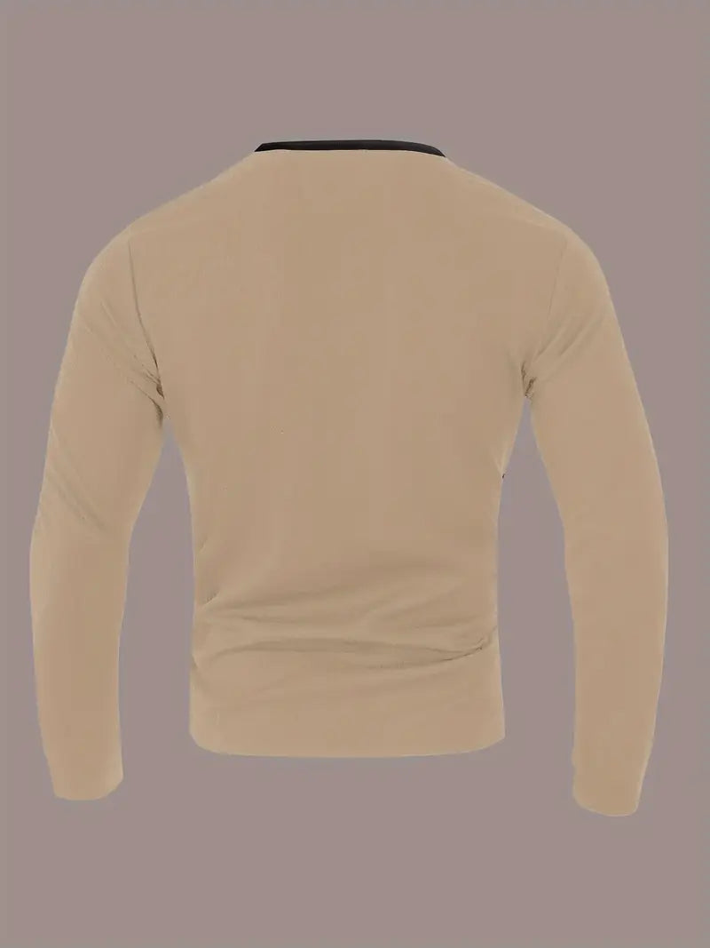 Kyran - Camisa Henley De Manga Larga Con Diseño De Gofre