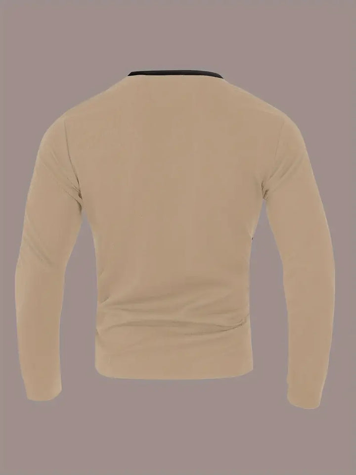 Kyran - Camisa Henley De Manga Larga Con Diseño De Gofre
