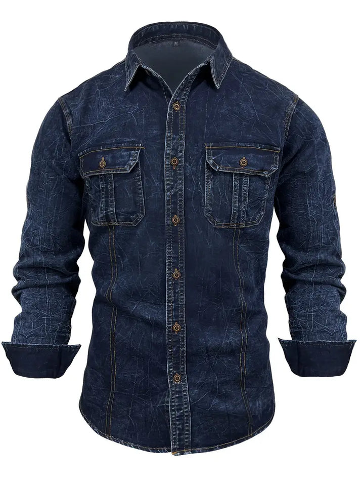 Angelo - Camisa Vaquera Con Bolsillos Delanteros Con Botones