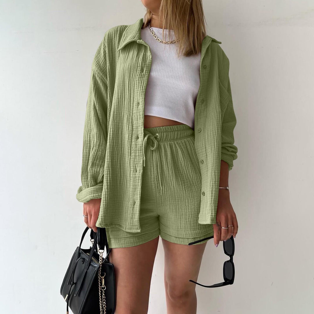 Katelyn - Conjunto De Dos Piezas Compuesto Por Camisa Y Pantalón Corto De Algodón