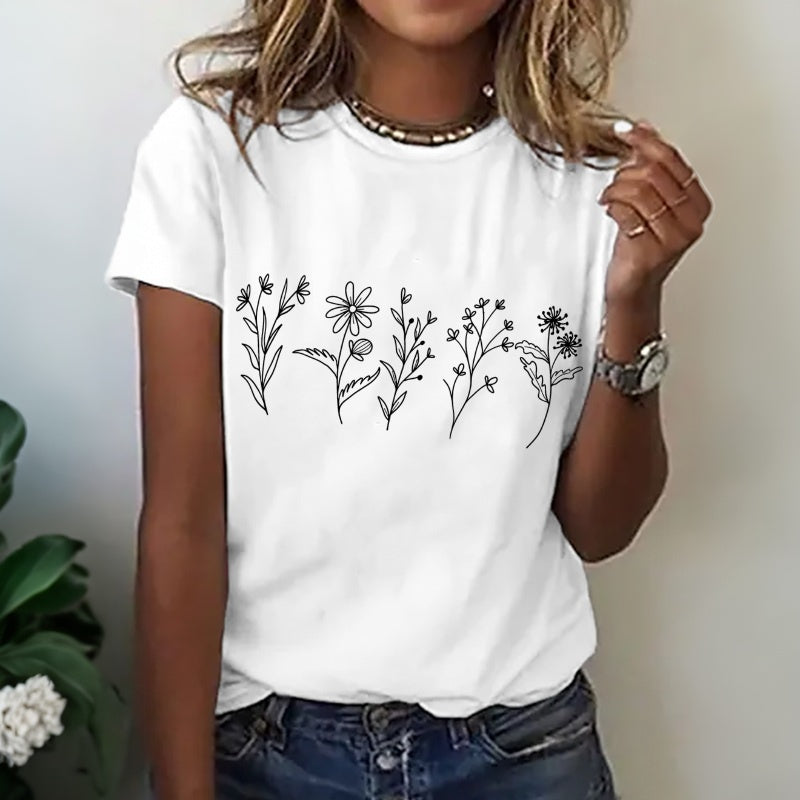 Melia - Camiseta informal con estampado floral