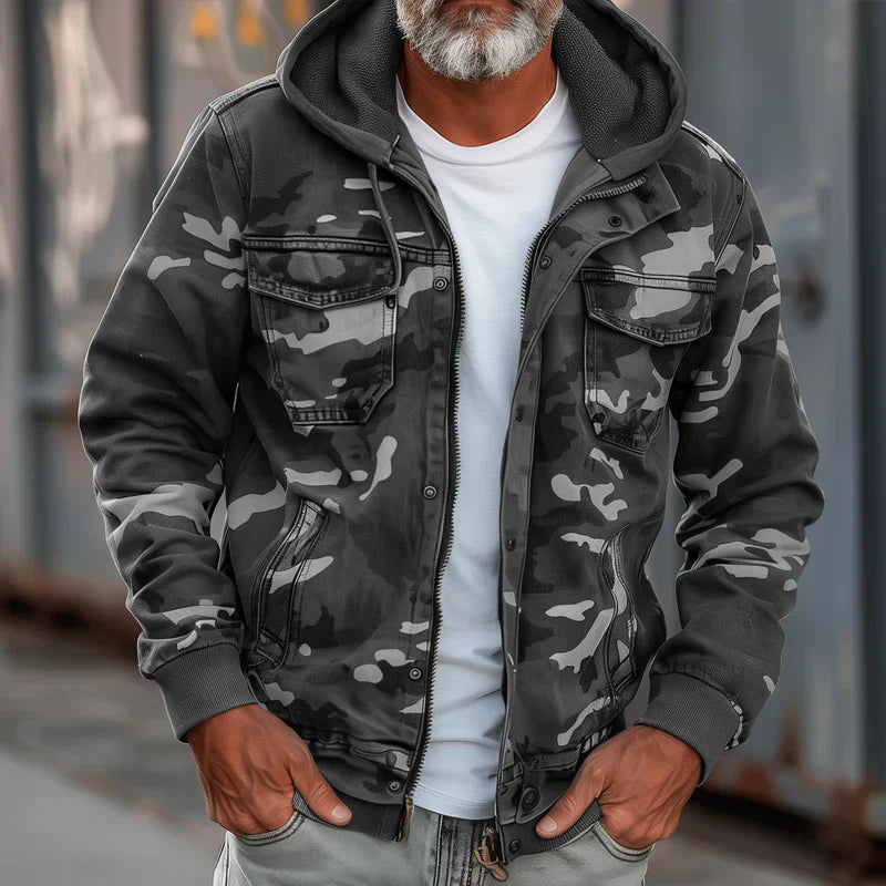 Stian - Chaqueta Con Capucha De Estilo Militar