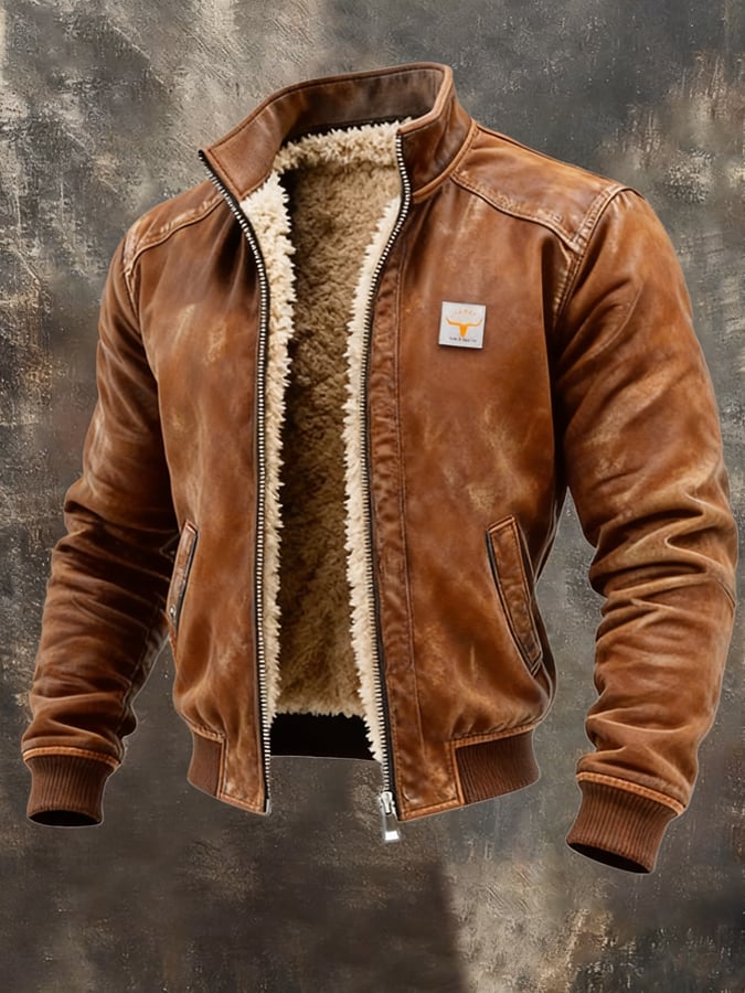 Marshawn - Chaqueta De Cuero Con Cremallera