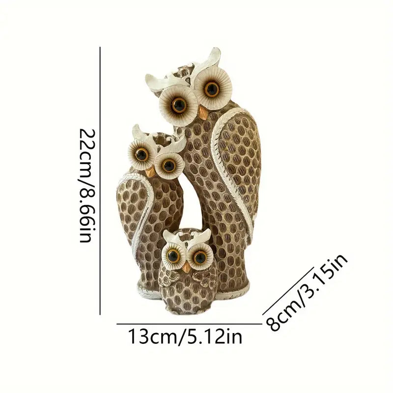 EchoOwlet - Figurita Moderna De Una Familia De Búhos