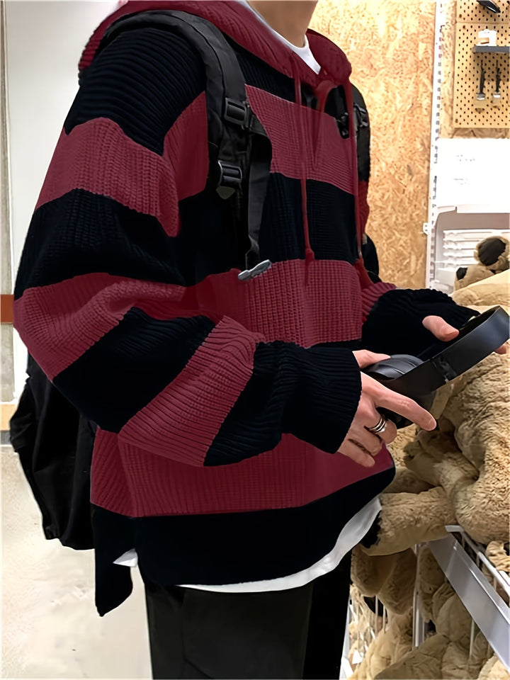 Tenzin - Con Capucha De Punto a Rayas Oversize