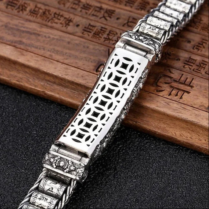 SilverTruth – Pulsera De Plata De Ley Con Seis Signos De La Verdad