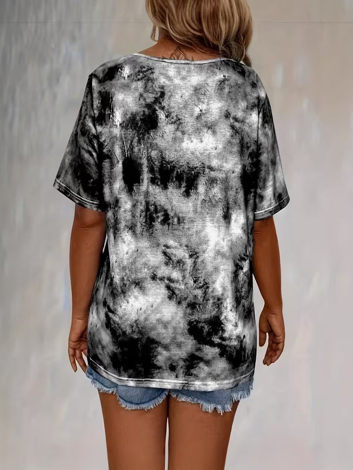 Beryl - Camiseta de Manga corta con Estampado y Cordón Ajustable