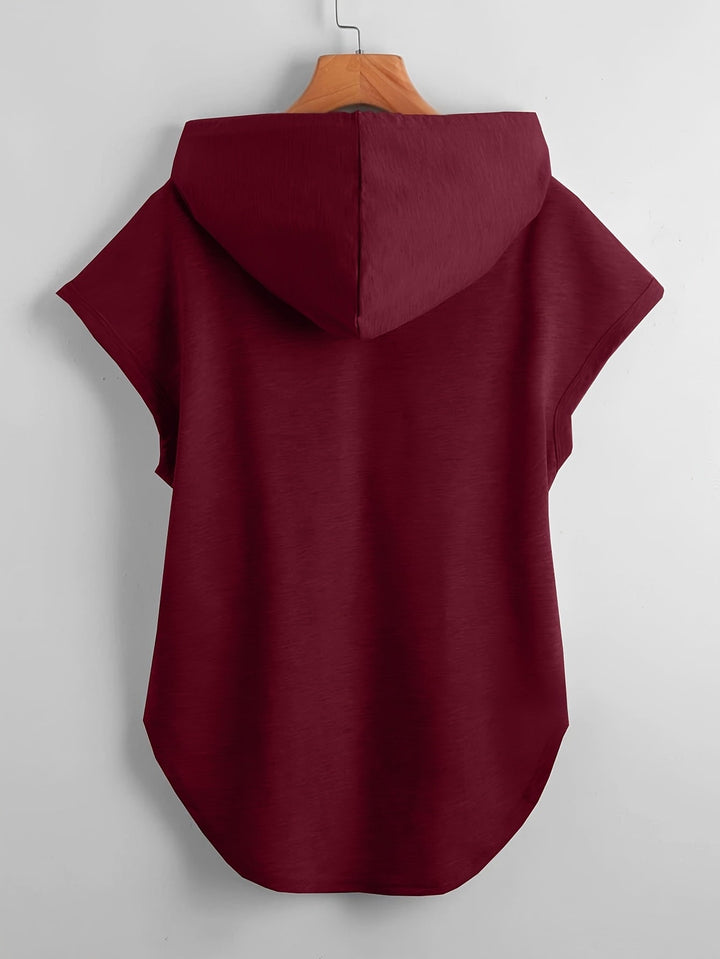 Matthias - Camiseta Informal Con Capucha y Bajo Asimétrico