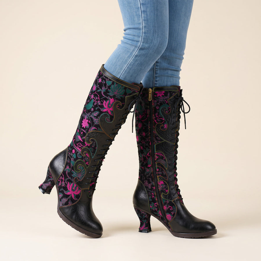 Leasia - Bota Ortopédica De Piel Con Estampado