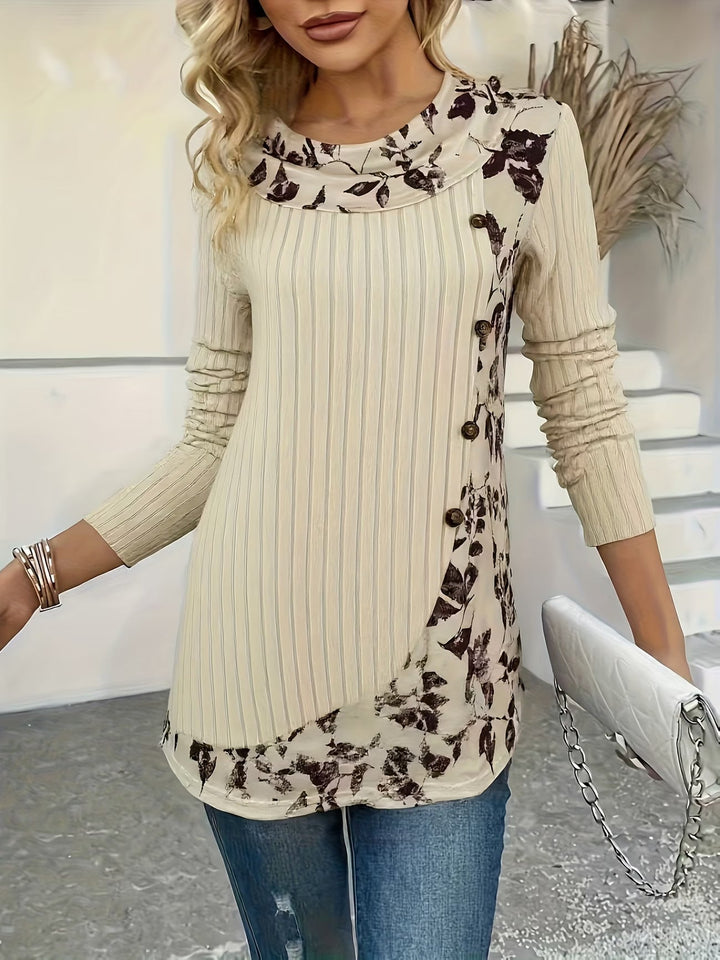 Lizeth - Camiseta De Manga Larga Y Cuello Redondo