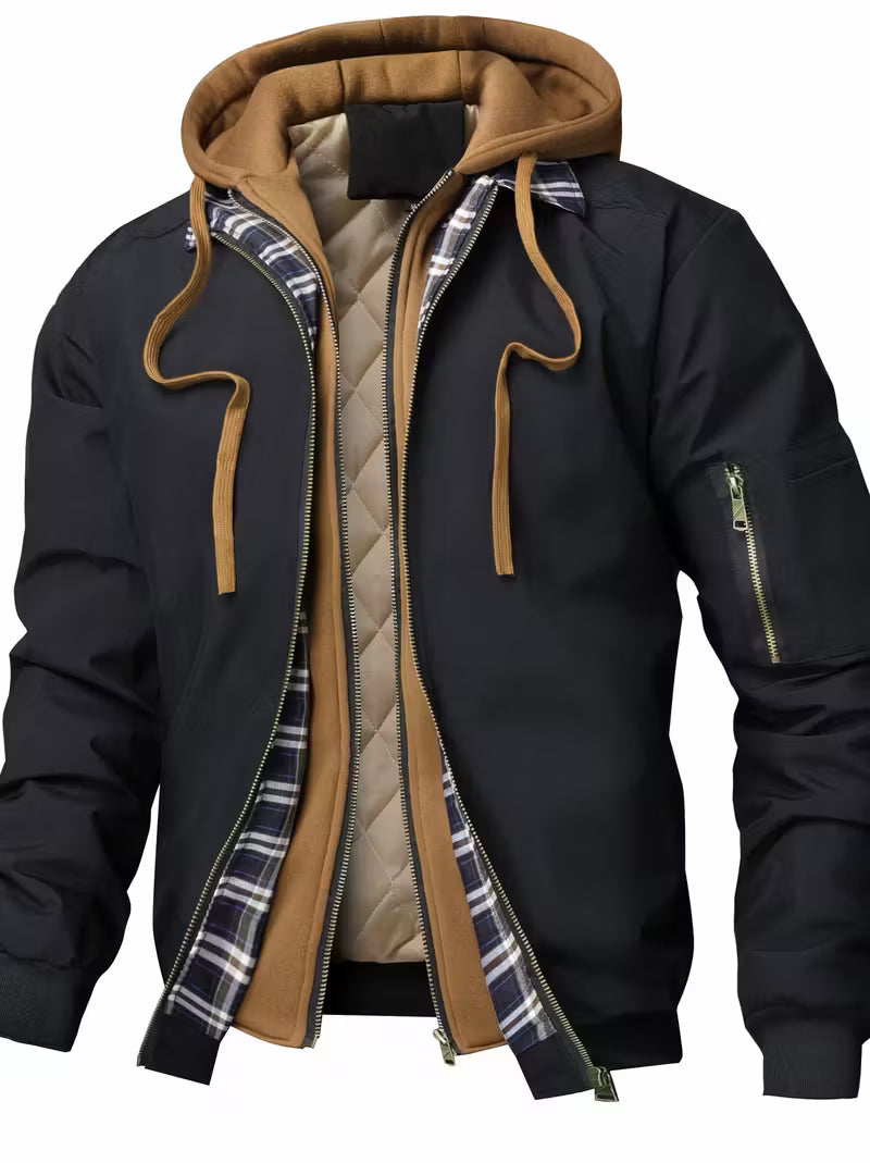 Sylvain - Chaqueta Con Capucha y Cremallera Estilo Fuerza Aérea