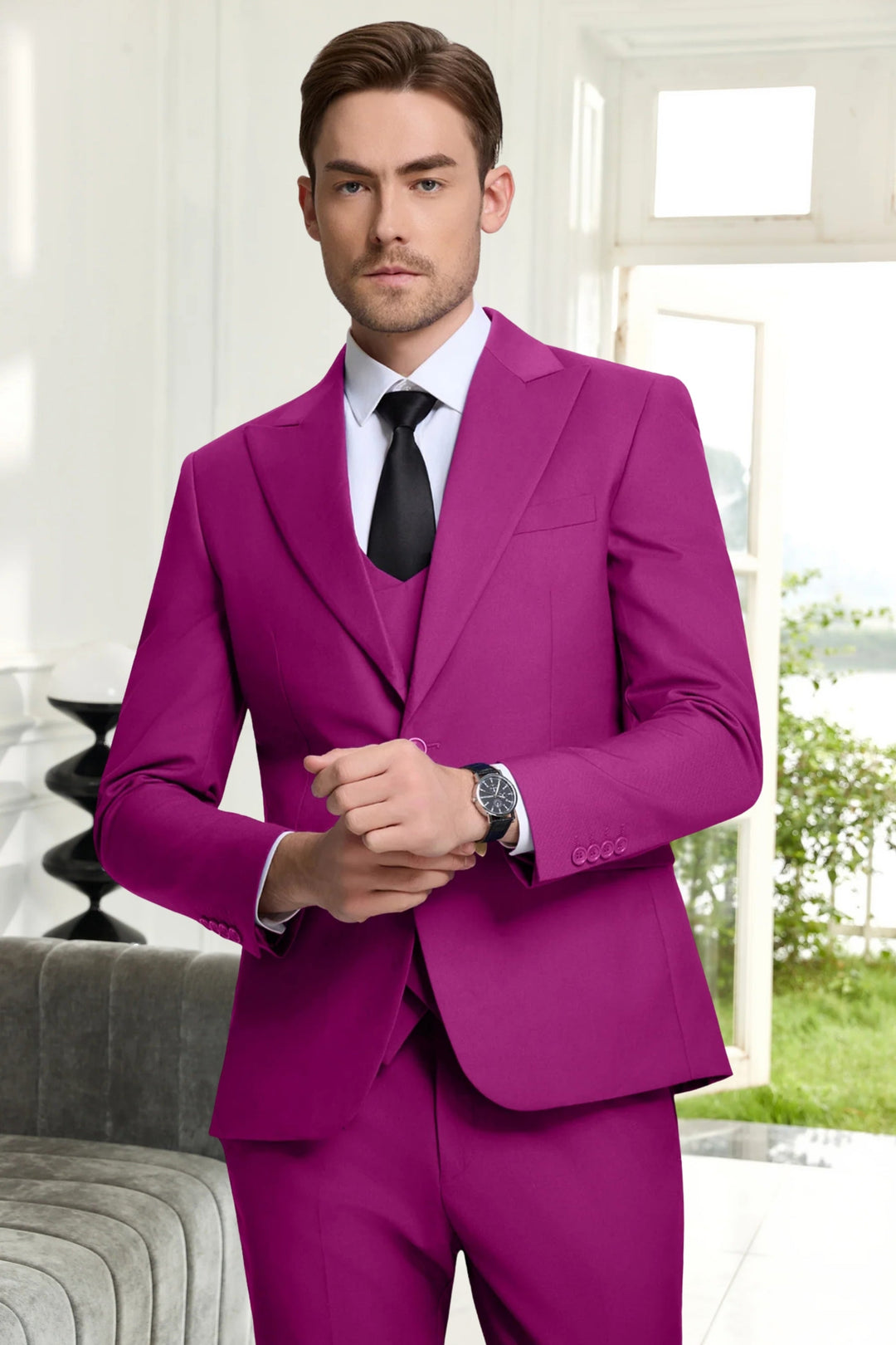Gremist - Trajes De Tres Piezas Solapa Puntiaguda Slim Fit