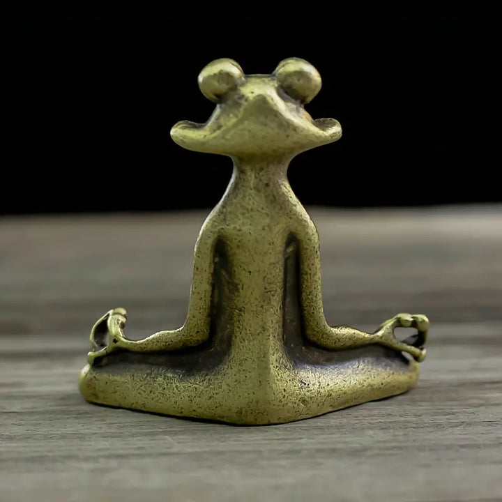 Meditoad - Elegante Portaincienso Con Forma De Rana Metálica