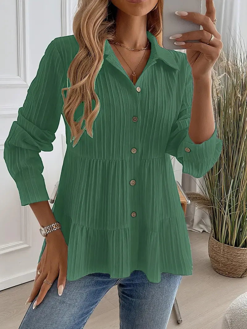 Majlinda - Elegante Camisa De Manga Larga Con Botones