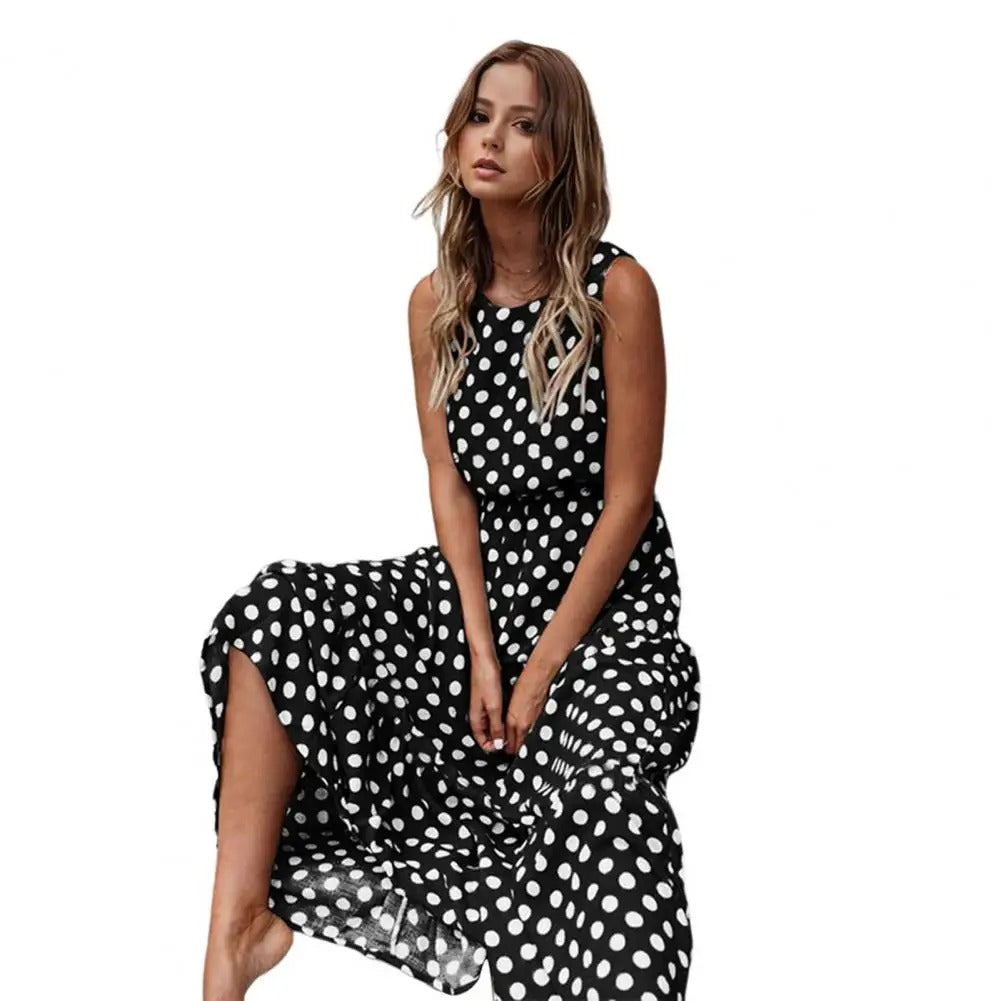 Laressa - Vestido Boho Midi De Lunares