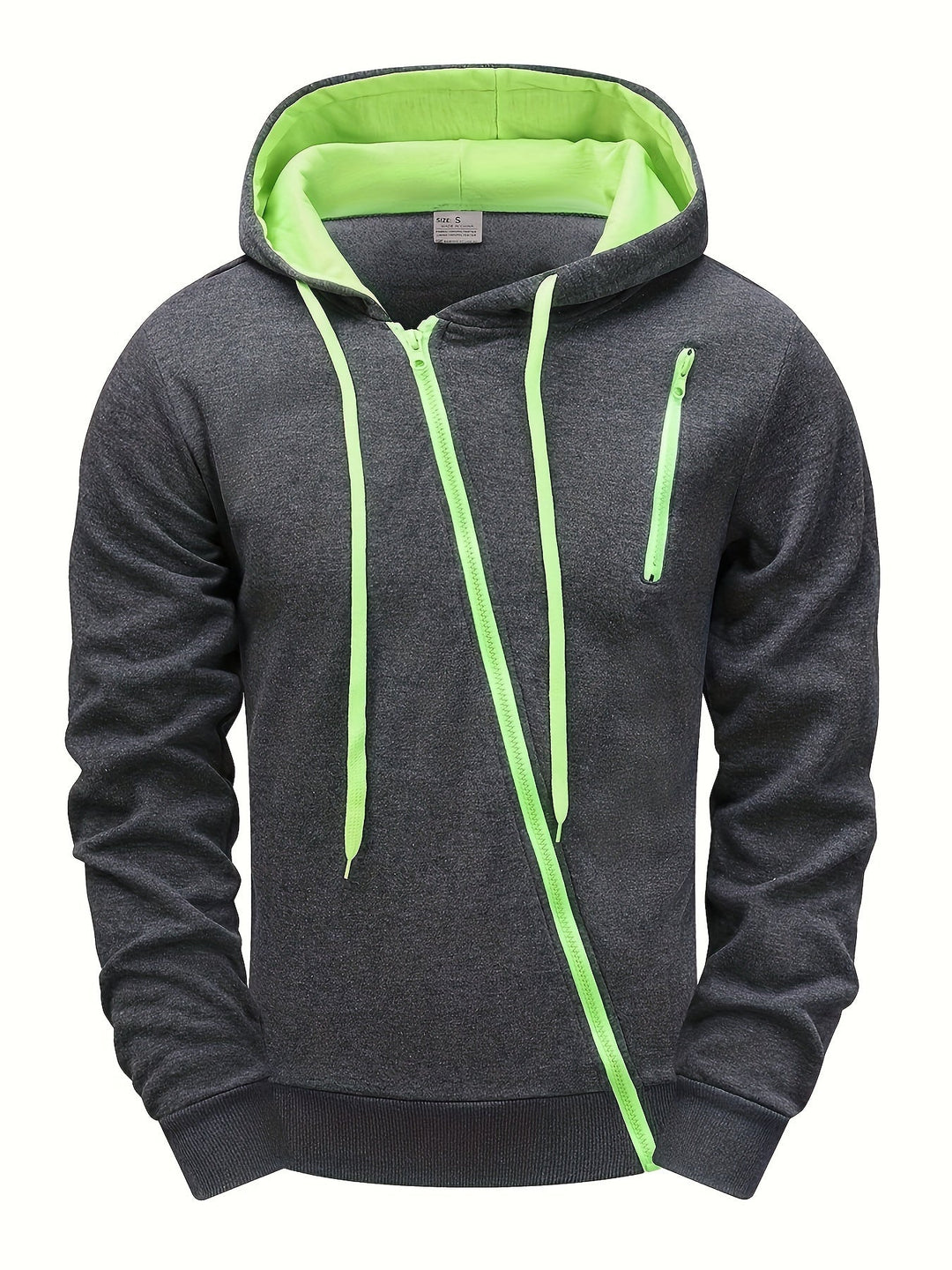 Hendro - Sudadera Con Capucha y Cremallera De Manga Larga Informal
