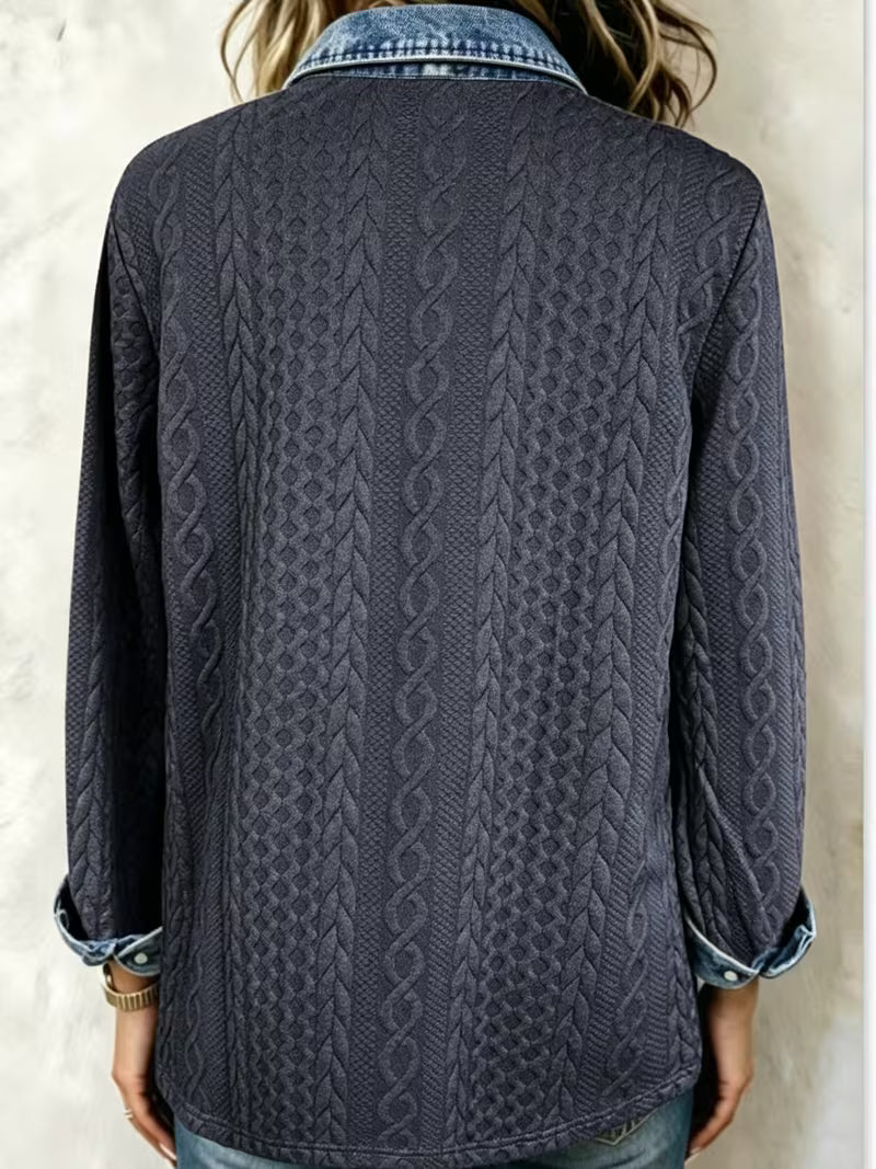 Leoora - Camisa De Manga Larga Con Bolsillos De Parche