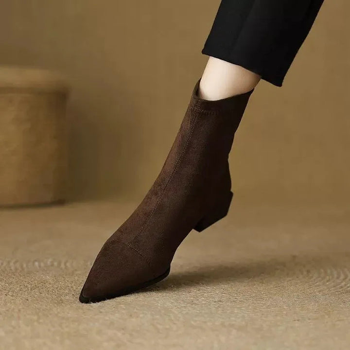 Jerlina - Botines De Ante Con Puntera Puntiaguda