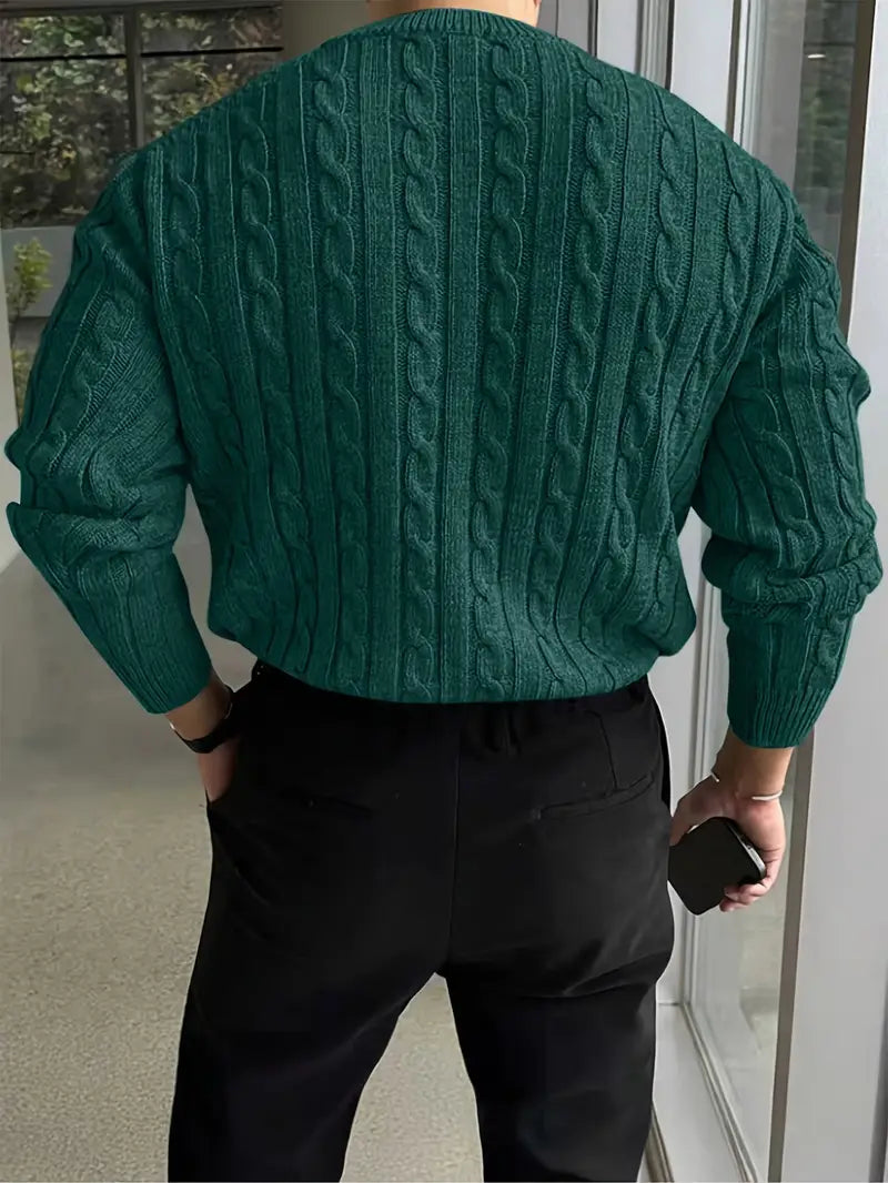 Mergim - Jersey De Manga Larga De Punto Informal