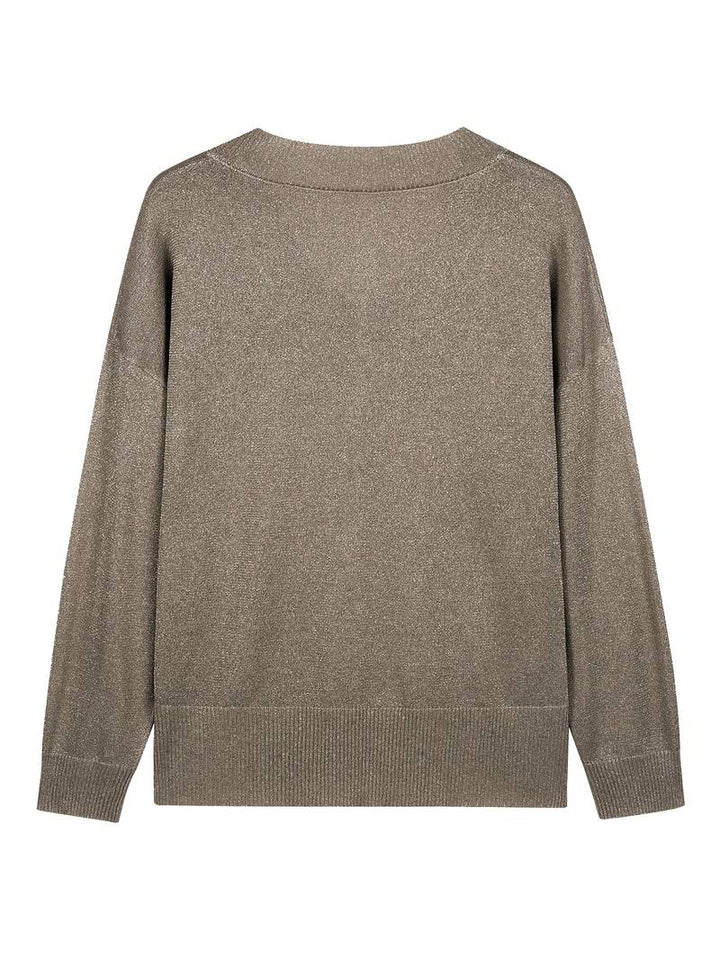Migle - Jersey de Manga Larga Con Cuello En V