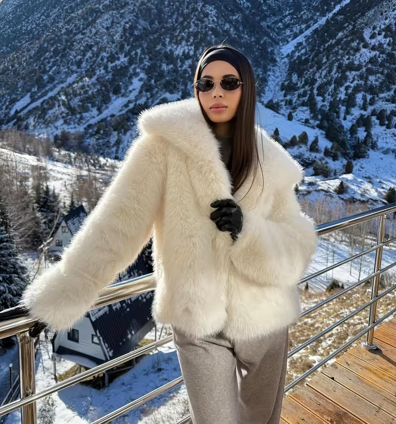 Zefina - Chaqueta Oversize De Manga Larga De Piel Sintética